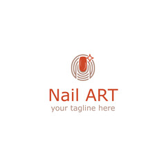 creative nail art company logo design 