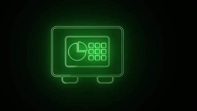 Glowing Digital Volt, banking trends and finance innovations neon green motion Icon, Perfect for trendy Animation 4K