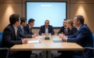 Business people in Round table discussions at Business conventions and Presentations, meeting business partners in the conference room, blurring the image. High quality
