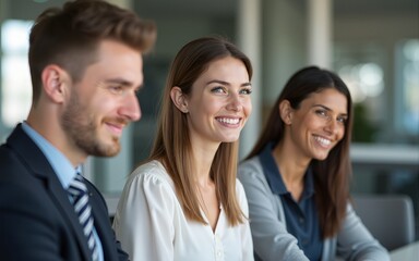 Fototapeta premium Young business people in office. High quality