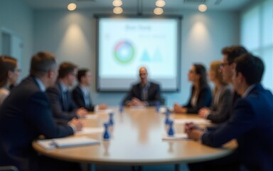 Business people in Round table discussions at Business conventions and Presentations, meeting business partners in the conference room, blurring the image. High quality