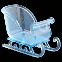 Glass sleigh with snowflakes