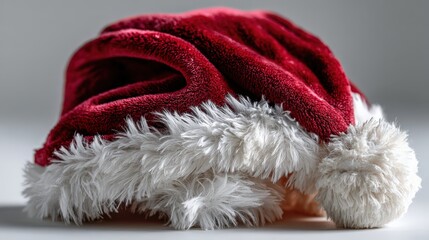 Classic Red Velvet Santa Hat with White Trim