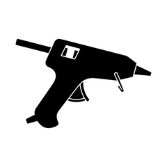 Silhouette of a hot glue gun, a common crafting tool.