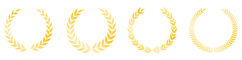 Golden film award badge featuring academy-style laurel wreath, shining cinema reel, premium star...