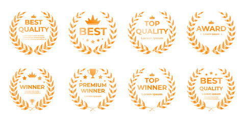 Bronze laurel wreath emblem with refined metallic leaf detailing, circular victory frame, and premium award symbolism perfect for certificates, corporate branding, and prestigious recognition designs
