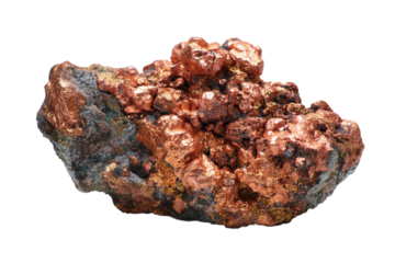 Handmade copper craft isolated on transparent background