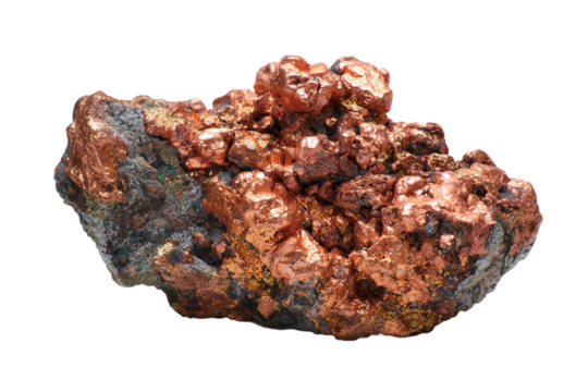 Handmade copper craft isolated on transparent background