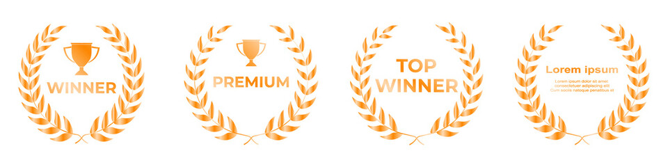 Set of bronze medal icons featuring warm metallic textures, third-place ranking emblems, elegant prize ribbons, and polished award badges ideal for competition graphics, achievement illustrations, and