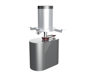 High-Tech Centrifugal Rotary Fish Feeder Spreader: Detailed 3D Render Illustration of Advanced Automated Aquaculture Feeding Equipment for Commercial Fish Farming, Isolated PNG HD Background.