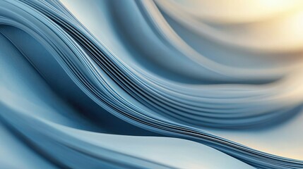 Abstract flowing blue material with soft, warm light creating a serene and elegant mood. The texture suggests layers and curves.