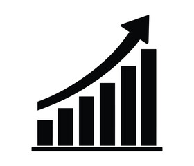 Growing Bar Chart with Upward Arrow - Business Growth, Success & Data Analysis