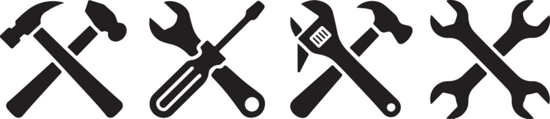 Tool icon set. turnscrew tools icon. Instrument collection. Vector illustration 