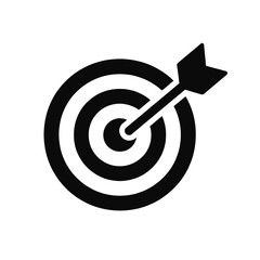 Target with arrow vector icon on white background