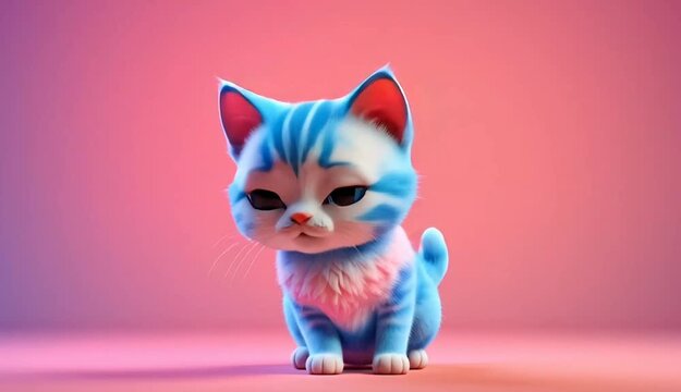 Cute Cat Video with Pink Background 