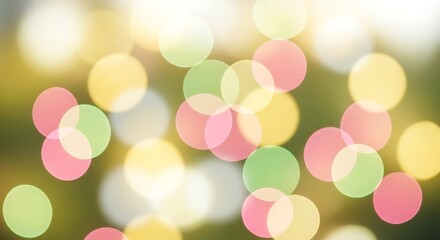 Soft focus bokeh lights in pastel colors creating a dreamy and festive atmosphere.