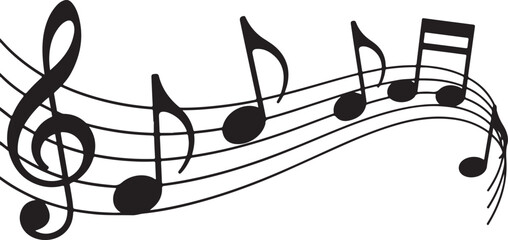 vector sheet music - musical notes melody on transparent background © Ranaart