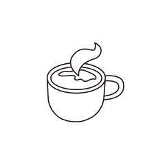 steaming cup of coffee white mug caf hot drink latte emoji symbol sign icon vector illustration isolated flat