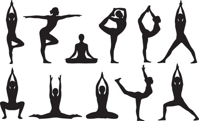 Fototapeta premium yoga silhouettes