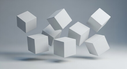 Obraz premium A quiet dance of levitating shapes