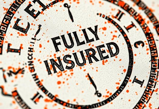 Close-up of a fully insured stamp, showing intricate details,  risk,  macro