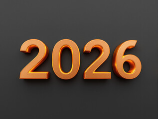 Molten Copper 2026 Glowing Number Design