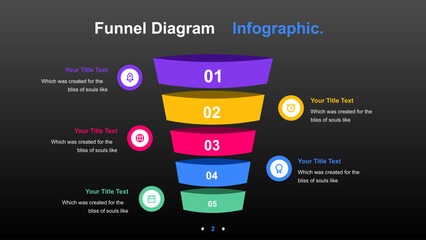 Futuristic Funnel Diagram Infographic for Business Presentation