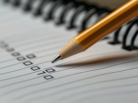 Selective focus. Neatly organized shopping list with total budget ready for grocery trip