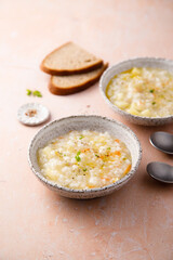 Thick vegetable soup with rice