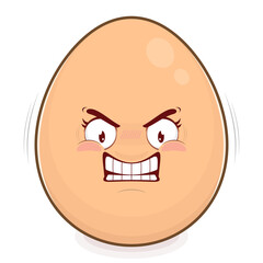 egg angry face cartoon cute