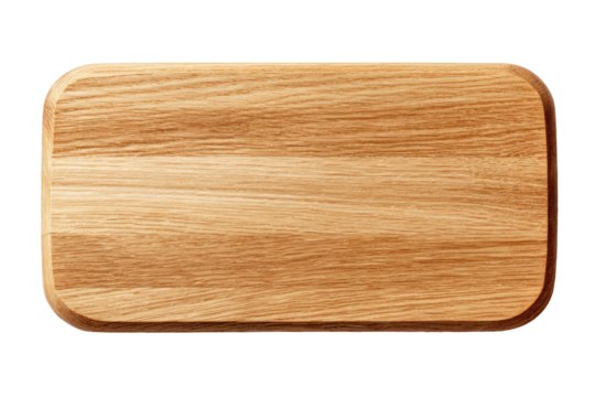 Smooth wooden chopping board with rounded edges