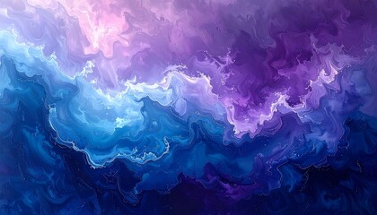 Abstract, swirling mix of blues, purples, and pinks evoking a dreamlike, ethereal scene with wavy textures