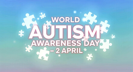 World Autism Awareness Day: Celebrating Neurodiversity with Puzzle Icons and a Vibrant Gradient Glow on April 2