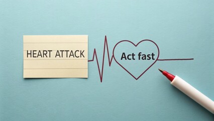 Heart attack awareness concept with heart symbol and text