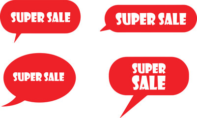 Set of colorful speech bubbles promoting retail sales and discounts