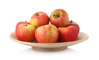 Many fresh ripe apples isolated on white
