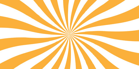 Vector sunray stripe background. Light sunburst glowing background. Sunburst pattern summer social banner. vector illustration pattern beam rays. Spiral radial striped backdrop design.	