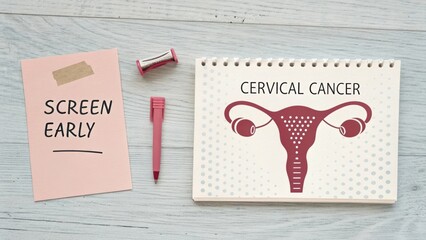 Illustration of Cervical Cancer Awareness in a Healthcare Context