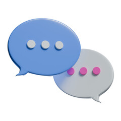 3d speech bubbles icon, transparency background.