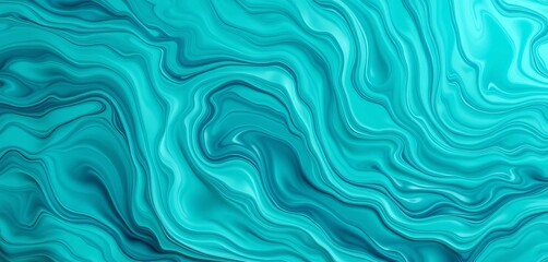 Fototapeta premium Fluid, swirling turquoise and teal abstract shapes, resembling underwater currents, swirl, sea