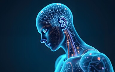 Futuristic health diagnosis online innovation. Generative AI. High quality