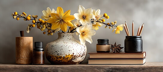 female worker in front of laptop and coffee