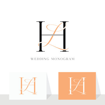 Elegant HL LH wedding monogram logo design