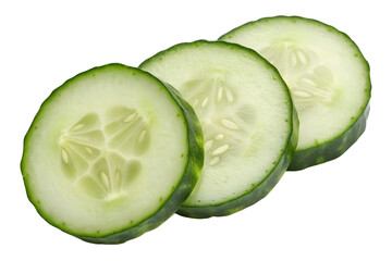 Sliced Cucumber Isolated on Transparent Background
