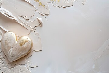 Rich taupe serves as the backdrop while a raised gold heart stands out, conveying emotion and warmth, perfect for special occasions or decor needs