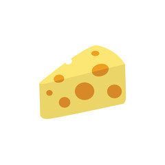 block of cheese wedge holes slice cheesy food swiss gouda emmental delicious emoji symbol sign icon vector illustration isolated flat