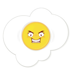 egg fried angry face cartoon cute
