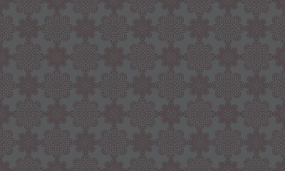 Dark Gray Seamless Pattern with Deep Red Mandala Motifs