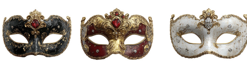 Three ornamental masks