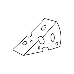 block of cheese wedge holes slice cheesy food swiss gouda emmental delicious emoji symbol sign icon vector illustration isolated flat